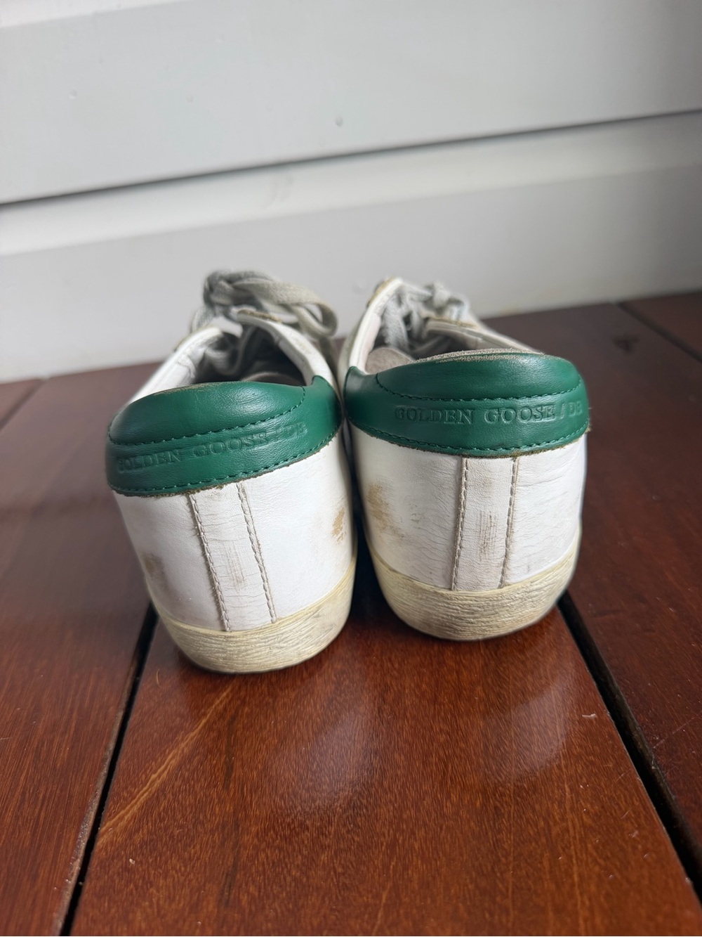 Golden Goose White Sneakers with Green Heel Tab SIZE 36 - Picture 4 of 7